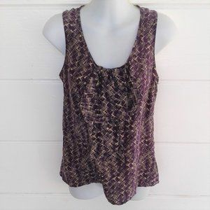 Halogen Purple Silk Blend Top Ruffles Blouse XS